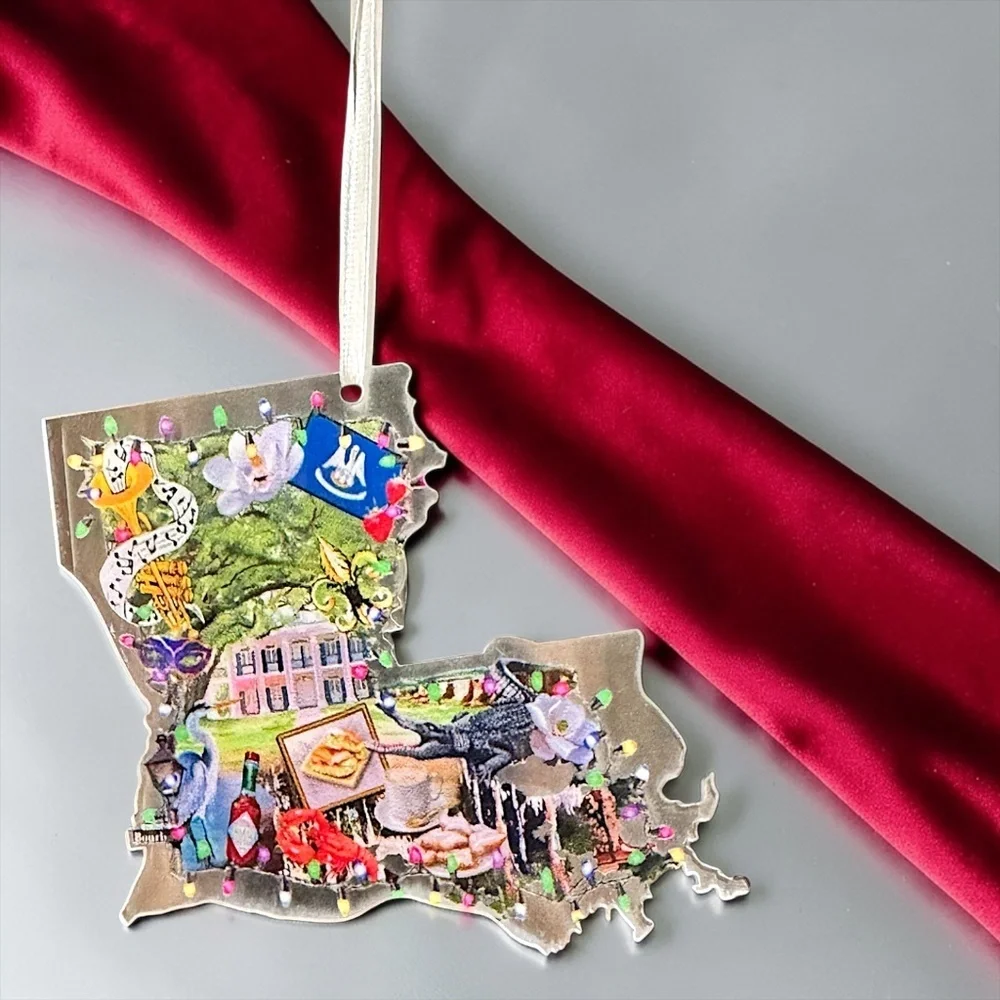 Louisiana Christmas Ornament NOLA State Holiday Decor Cajun Gift